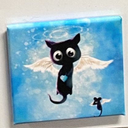 Quadratischer Magnet „Schutzkatze“