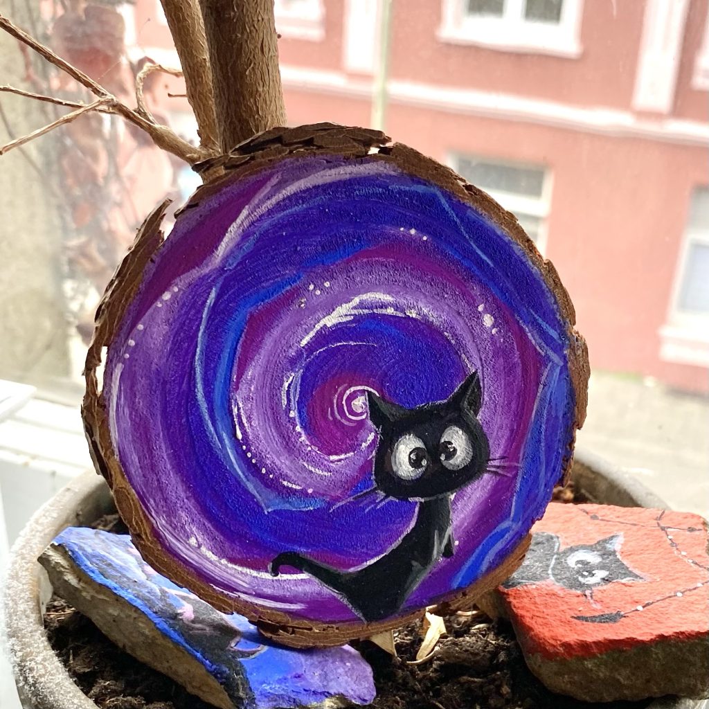 Holzscheibe handbemalt „Vortex“