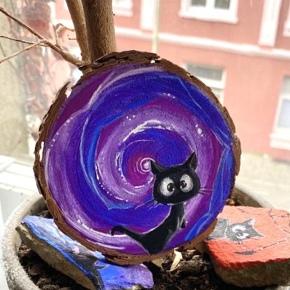 Holzscheibe handbemalt „Vortex“