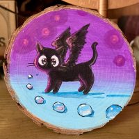 Holzscheibe handbemalt „Traumwächter“