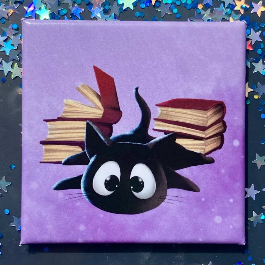 Quadratischer Magnet „So viele Bücher”