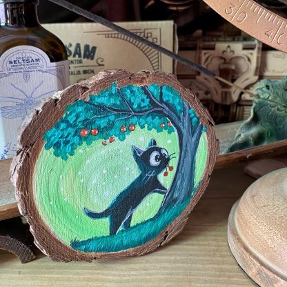 Holzscheibe handbemalt „Kirschen ” – Bild 3
