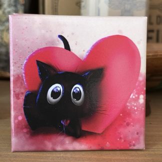 Quadratischer Magnet „Katzenliebe"