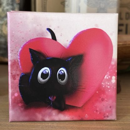 Quadratischer Magnet „Katzenliebe"