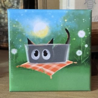 Comic Katze in Glasschale Magnet