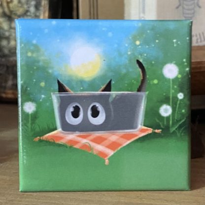 Comic Katze in Glasschale Magnet