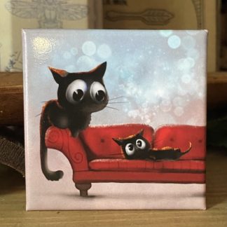 Quadratischer Magnet „Die Katze versteht"