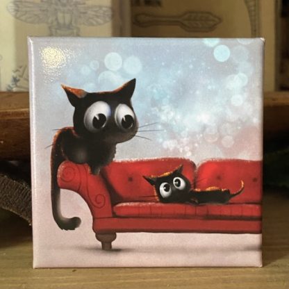 Quadratischer Magnet „Die Katze versteht"